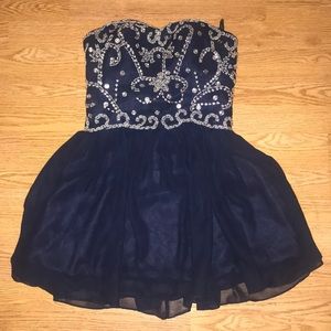 Blue sequenced dress